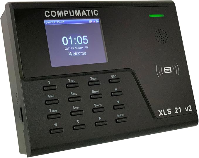 COMPUMATIC XLS 21 v2 PIN Entry and RFID Proximity Badge Card Time Clock System by COMPUMATIC