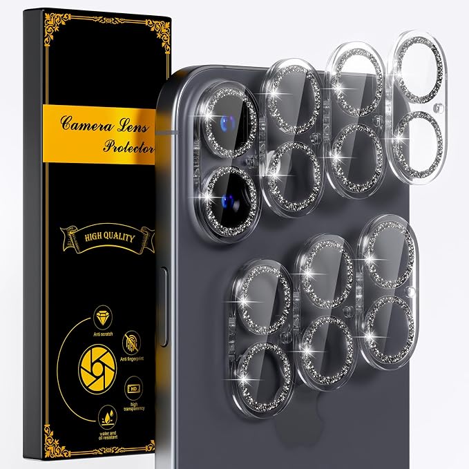 for 6 Pack iPhone 17 / iPhone 16 / iPhone 16 Plus Camera Lens Protector 9H by Beuxece