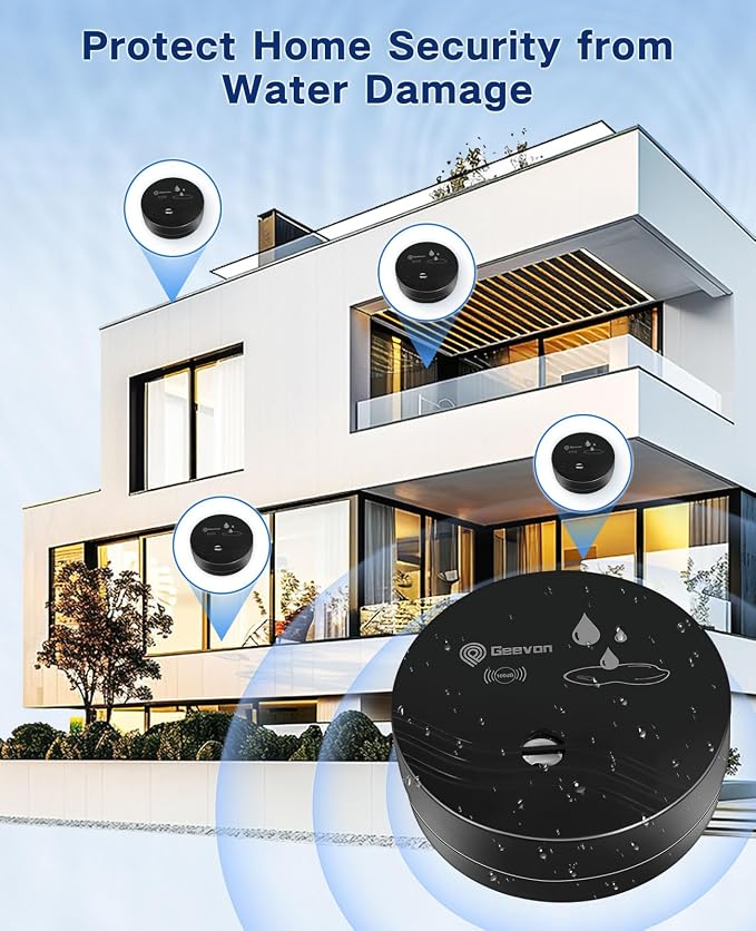 Geevon 3 Pack Water Leak Detectors, 100dB Water Sensor Alarms Flood Detector - Image 8