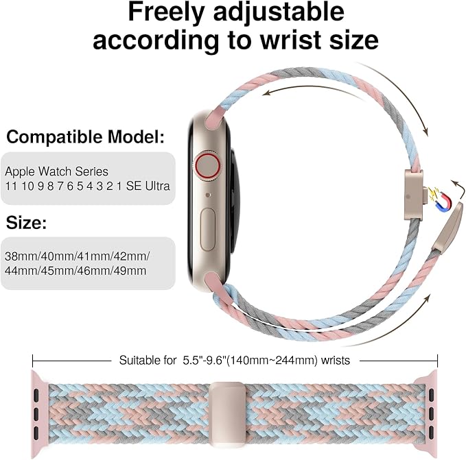 Braided Stretchy Band Compatible - Image 2