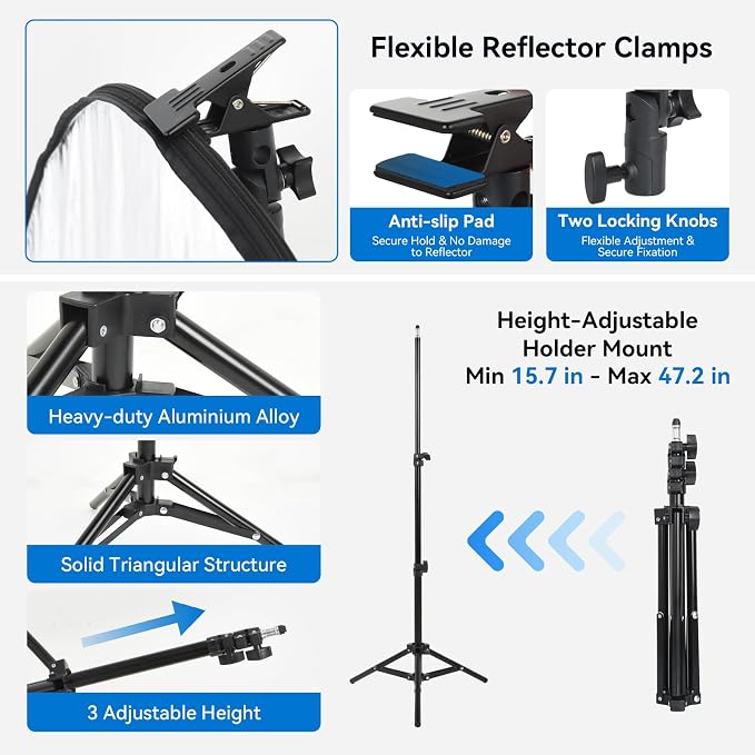 UTEBIT 31 Inch Light Reflector Stand Kit - Image 2