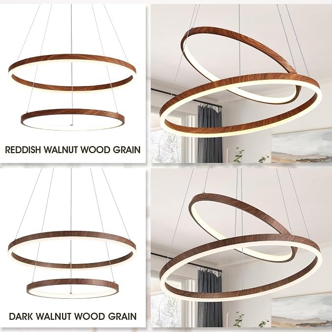 2 Rings Chandelier Modern LED Pendant Light - Image 5