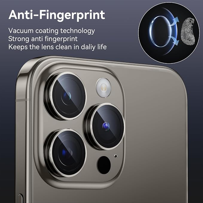 WSKEN for iPhone 15 Pro/iPhone 15 Pro Max Camera Lens Protector, Shatterproof - Image 4
