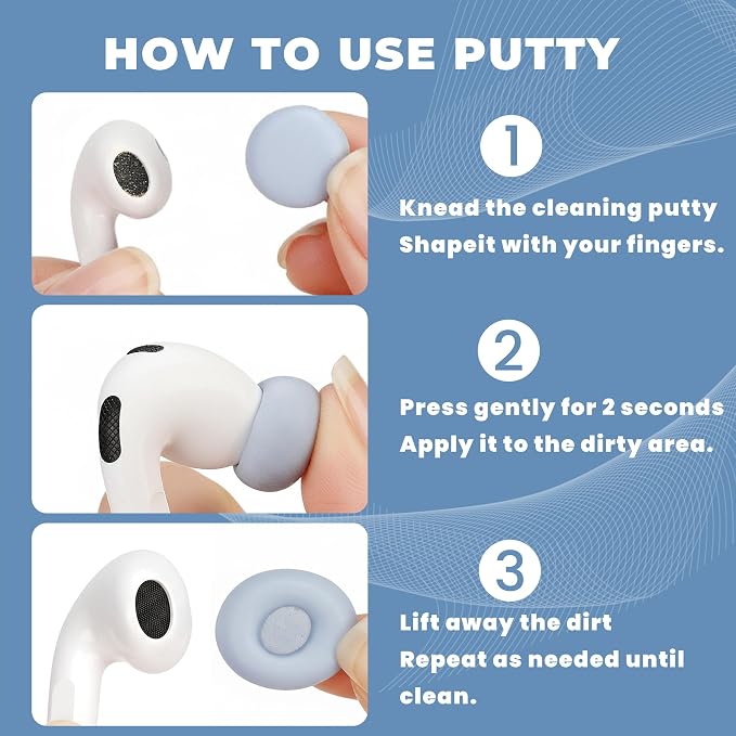 Upgraded for Airpod Cleaner Kit, Putty&Swabs, Removes Earwax& Dust, Compatible - Image 4