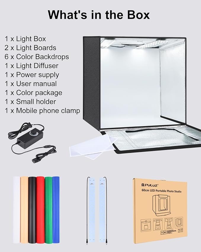 PULUZ Light Box Photography, 24x24 inch Large Photo Light Box - Image 7
