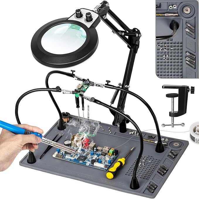 Helping Hands Soldering Station, 10X Magnifying Glass by HOME