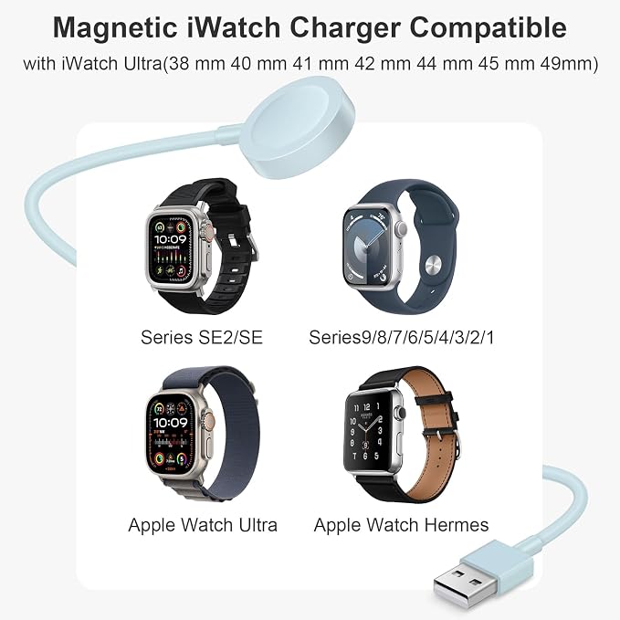 Fast Charger for Apple Watch Charger, Magnetic iWatch Charger to USB A Cable - Image 4