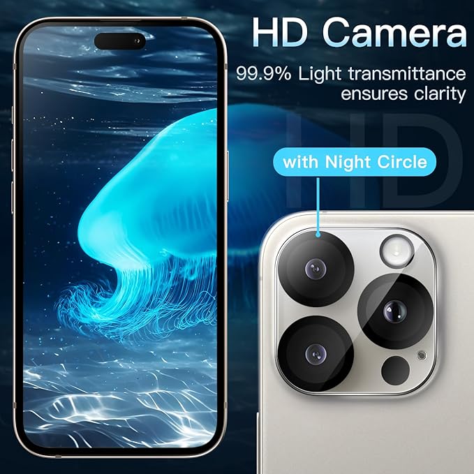 JETech Camera Lens Protector for iPhone 15 Pro 6.1-Inch and iPhone 15 Pro Max - Image 5