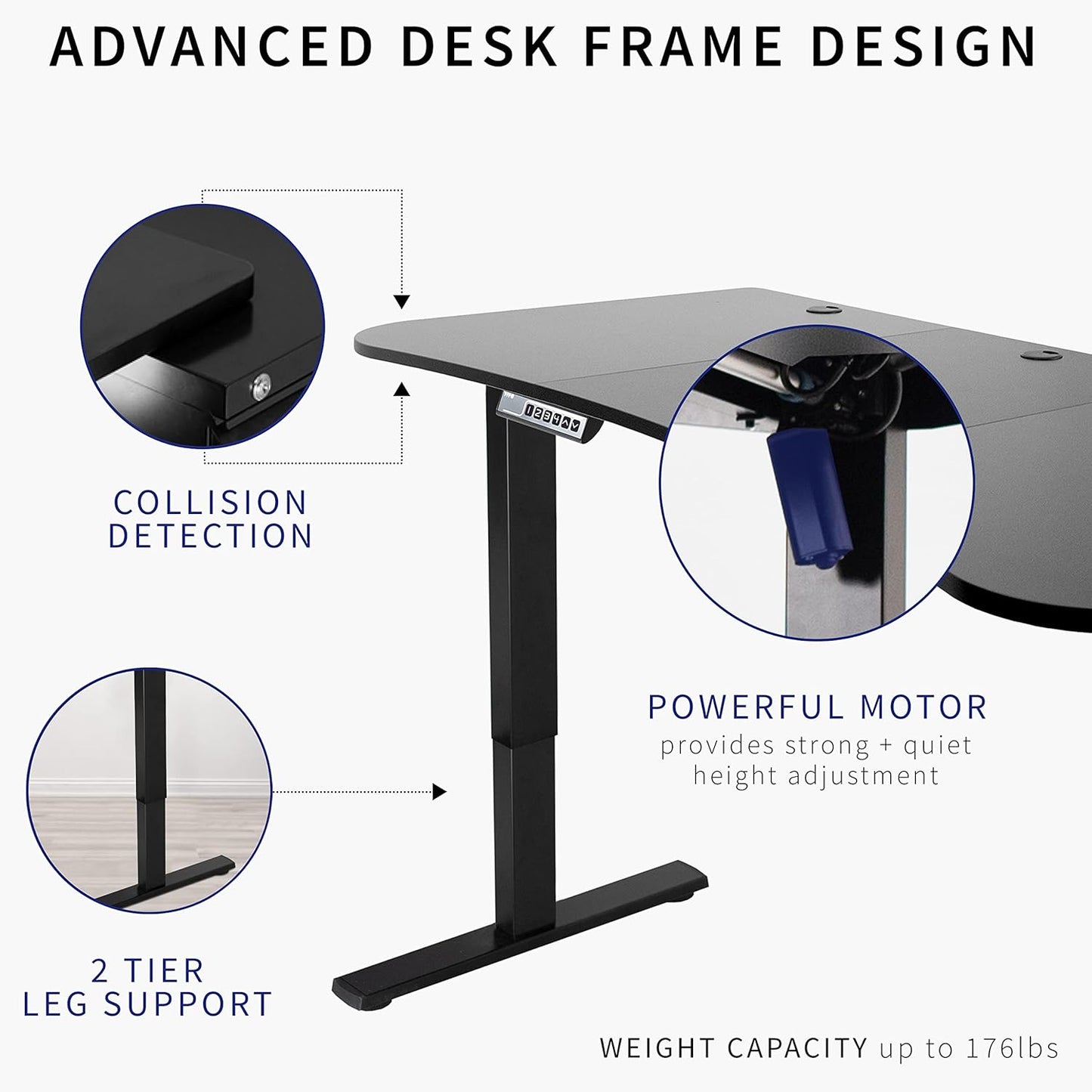 VIVO Electric 63 x 32 in Standing Desk, Memory Height Adjustment, 1B Series, Dark Walnut Top Gray Frame, DESK-KIT-1G1D