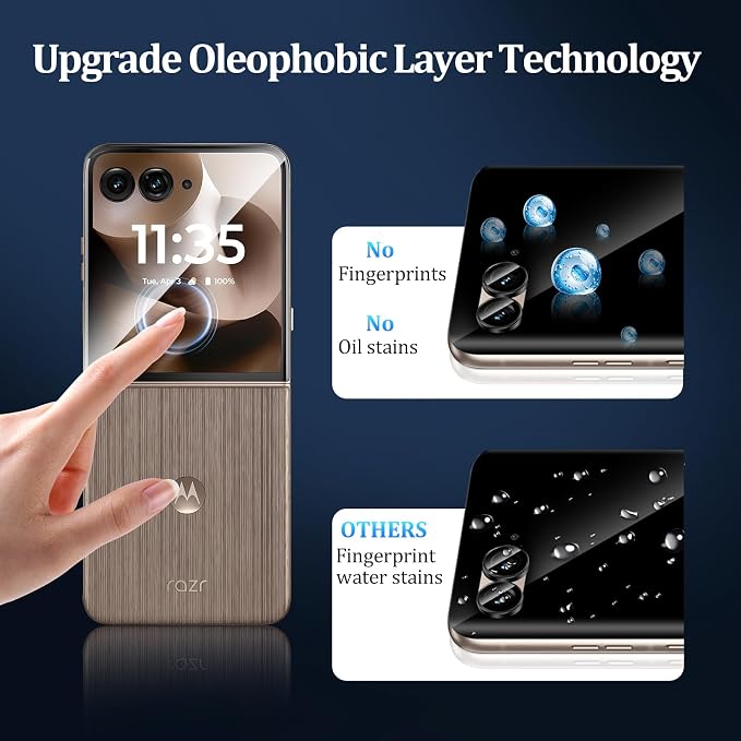 3+3 Pack for Moto Razr Ultra 2026/2025 Front Privacy Screen Protector+Camera - Image 6