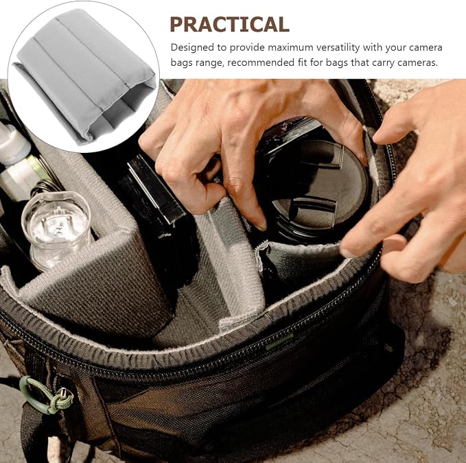 Homoyoyo 4-Pack Camera Bag Divider Plug-in Thicken Gray Suede Camera Bag - Image 2