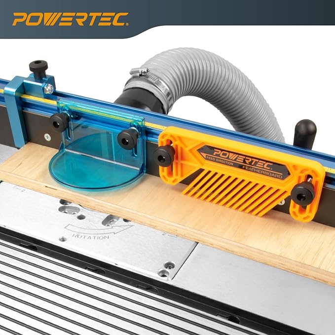 POWERTEC 72032 Deluxe Router Table Fence System 3-3/8" Tall 24" Long and Rail - Image 7
