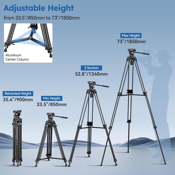 SIRUI Quick Release Carbon Fiber Video Tripod, Professional - Image 5