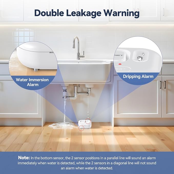 TECKNET Water Leak Detectors for Home, 120dB Water Sensor Alarm Leak Detector - Image 2