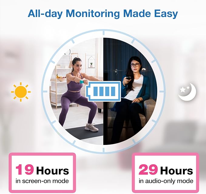 VTech Baby Monitor No WiFi – 19Hr Video Battery, 1000ft Range, Night Vision - Image 7