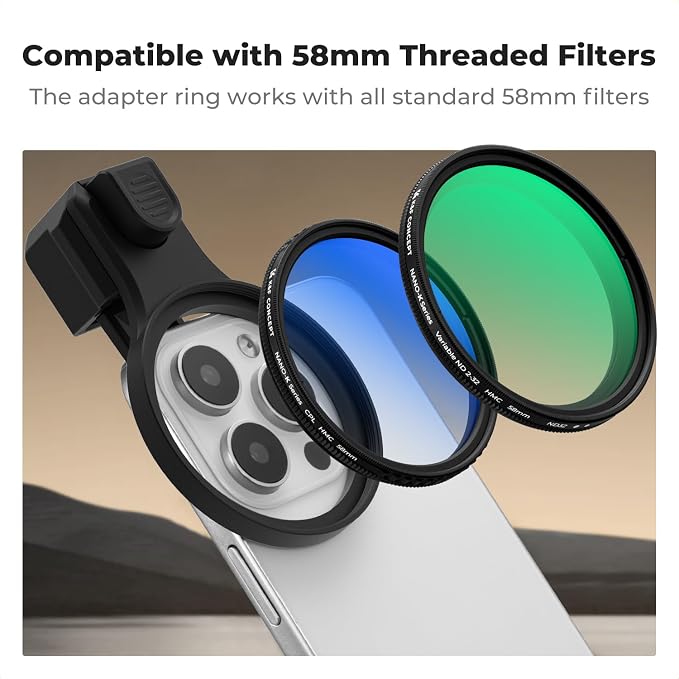 K&F CONCEPT 58mm Press-on CPL Phone Lens Filter Kit, Polarizing Filter - Image 4