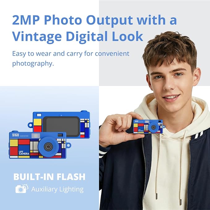 Mini Keychain Digital Camera, 1440P Video, 2MP Photos, 16GB Card, Type C - Image 5