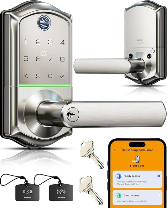 Veise VE019 Fingerprint Smart Lever Lock, App Control, Keyless Entry Door Lock by Veise