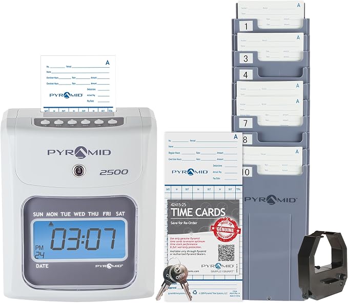 Pyramid Time Systems Small Business 2500 Time Clock Bundle, Unlimited Employees - Image 2