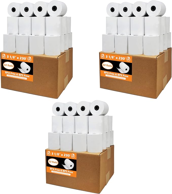BPS Free Thermal Paper 3 1/8" x 230 ft Climate Friendly Receipt Rolls fits all by BuyRegisterRolls%C2%AE
