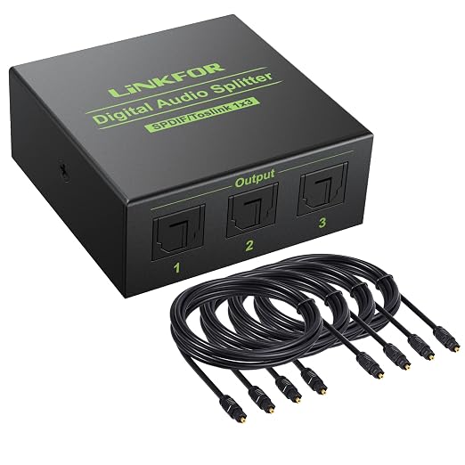 LiNKFOR 3 Port Toslink Splitter by LiNKFOR