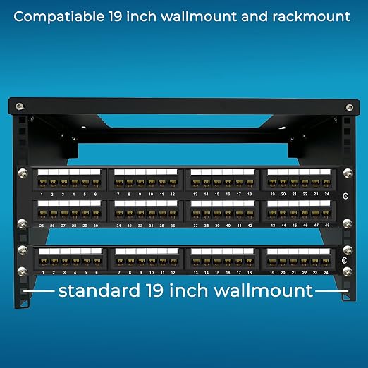 Rapink Patch Panel 24 Port Cat6 10G Support, Network Panel UTP 19-Inch - Image 7