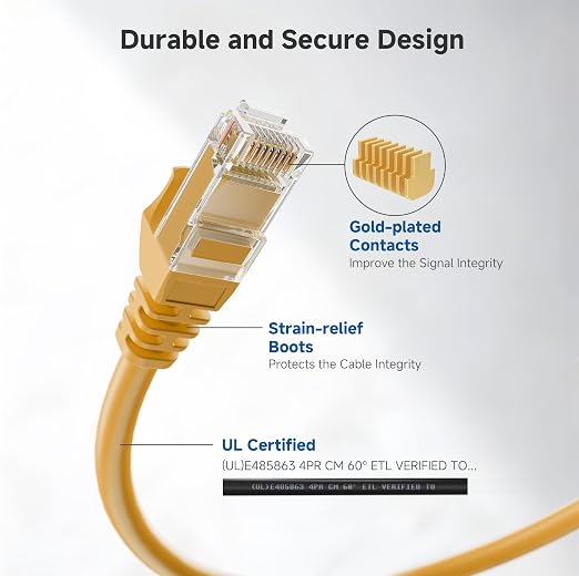 Cable Matters 10Gbps 5-Pack Snagless Cat 6 Ethernet Cable - 5ft - Image 4