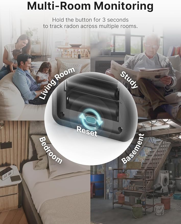 X-Sense Radon Detector for Home, Battery Powered, Ideal Starter Safety Tool for - Image 5