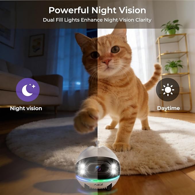 AEZ Robot Camera on Wheels 1080P Dual Lens, Indoor Movable Security Camera - Image 7