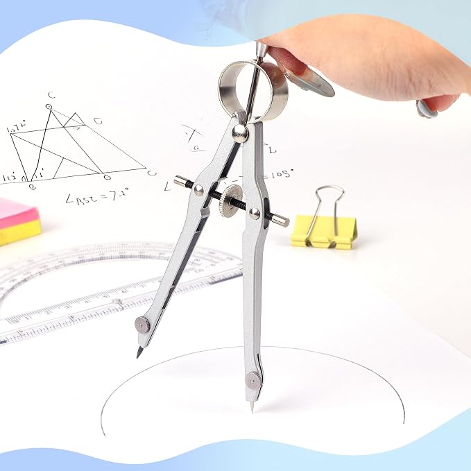 Unjoo Compass and Protractor Set, Professional Drawing Compass Tool, Metal - Image 5