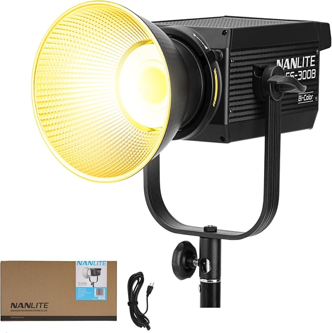 Nanlite FS-300B 350W Bi-Color LED Video Light, 2700K-6500K LED Spotlight by Nanlite