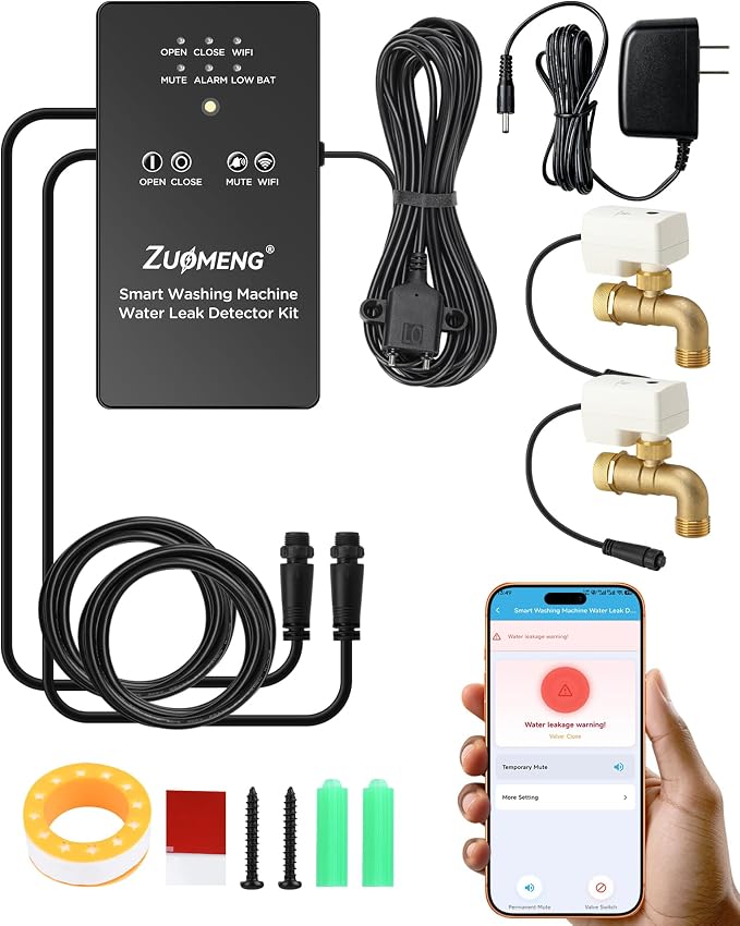 WiFi Washing Machine Water Leak Detector Kit by Zuomeng