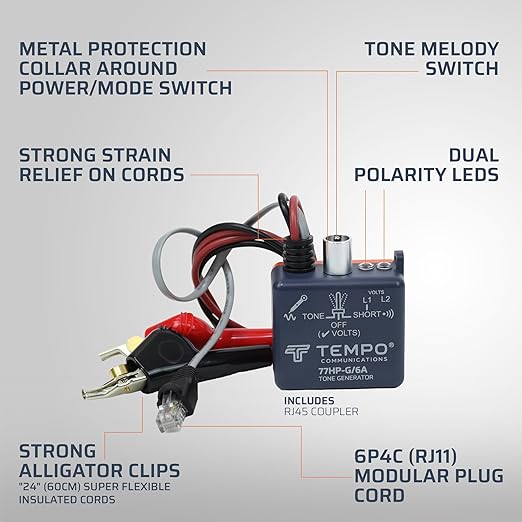 TEMPO Communications 77HP-G Universal Tone Generator, Copper Cable Wire Tracer - Image 3