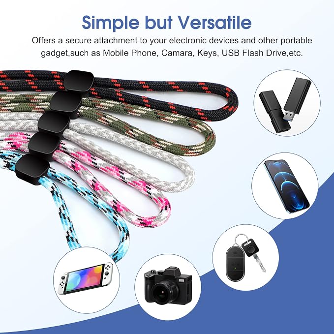 FrgKbTm Hand Wrist Strap Lanyard, Adjustable Nylon Colorful - Image 3