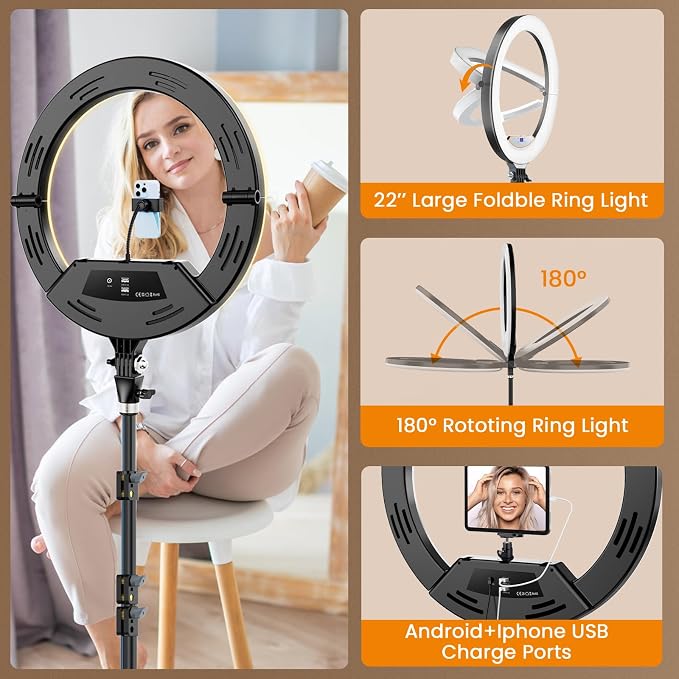 18 inch Ring Light with Tripod Stand - Image 3