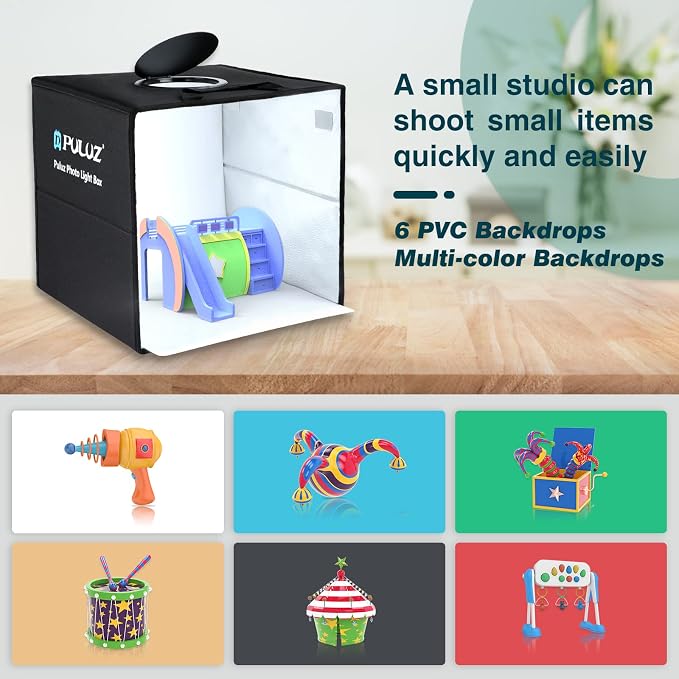 Photo Box, PULUZ Mini Folding Lightbox Portable Light Box Photography Shooting - Image 2