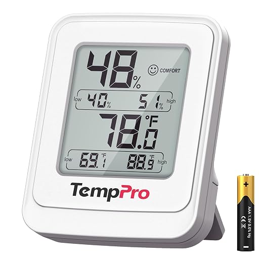 TempPro TP150 Greenhouse Thermometer Hygrometer, IPX5 High-Humidity Resistant by TempPro