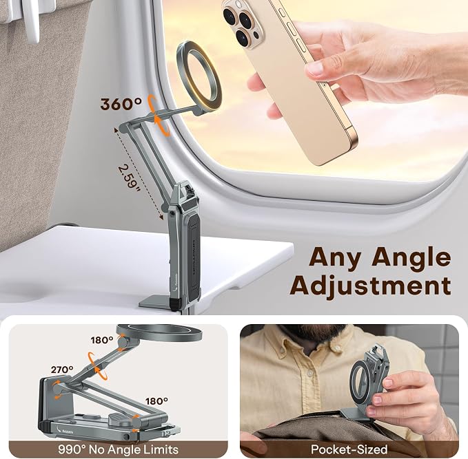 OMOTON TP02 360°Rotating for MagSafe Tripod Mount, Adjustable Aluminum Magnetic - Image 5