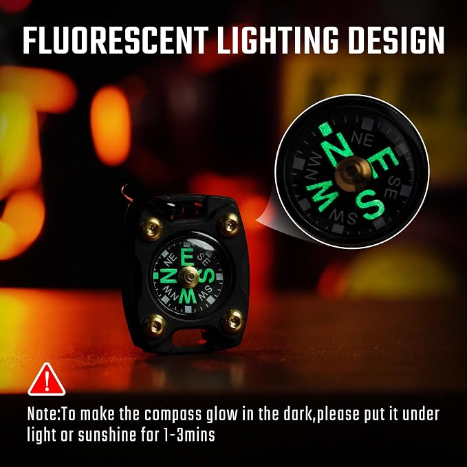 MecArmy Mini Titanium/Brass Compass, Waterproof IPX5 Pocket Compass - Image 2