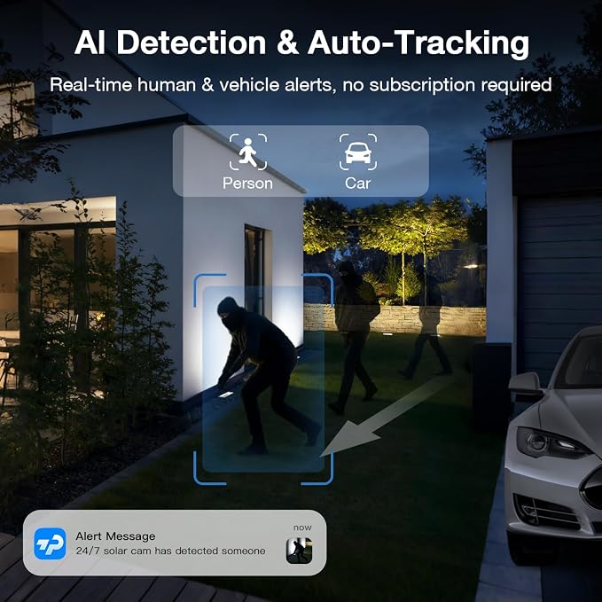 TKENPRO Solar Security Cameras Wireless Outdoor, 2.4GHz Wi-Fi, 24/7 Continuous - Image 5