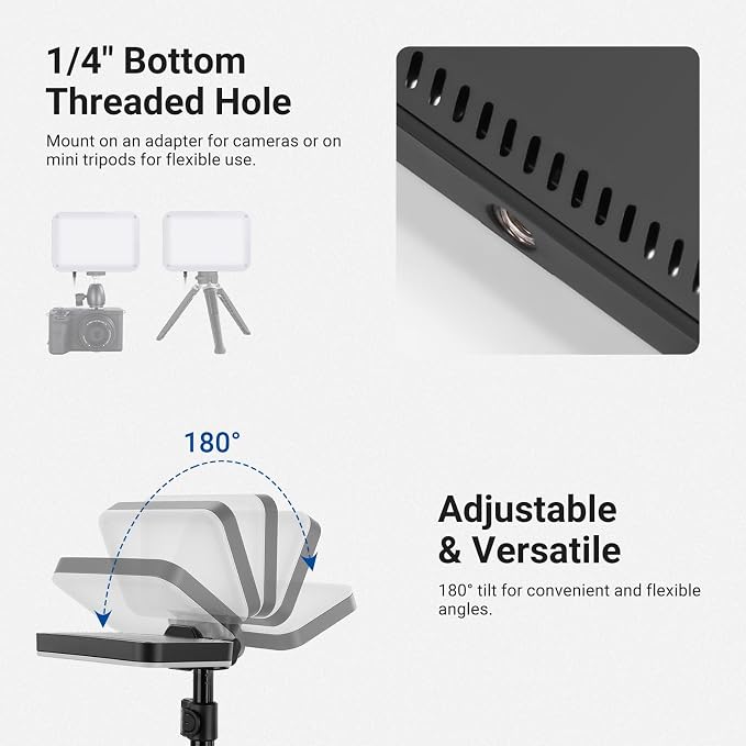 NEEWER Basics 2 Pack LED Video Light Panel Lighting Kit, 6.2" Dimmable Portable - Image 6