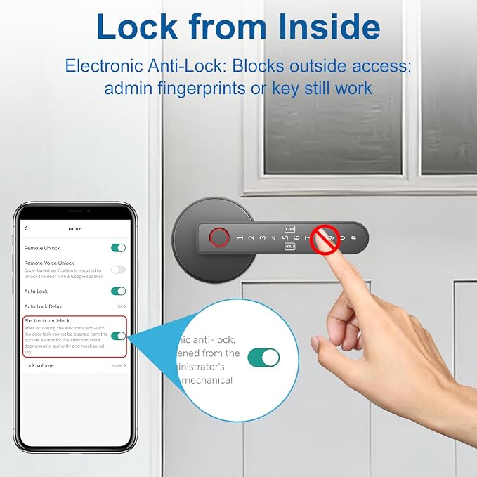 BIWIBON Fingerprint Door Lock – Fingerprint Door Knob - Image 5