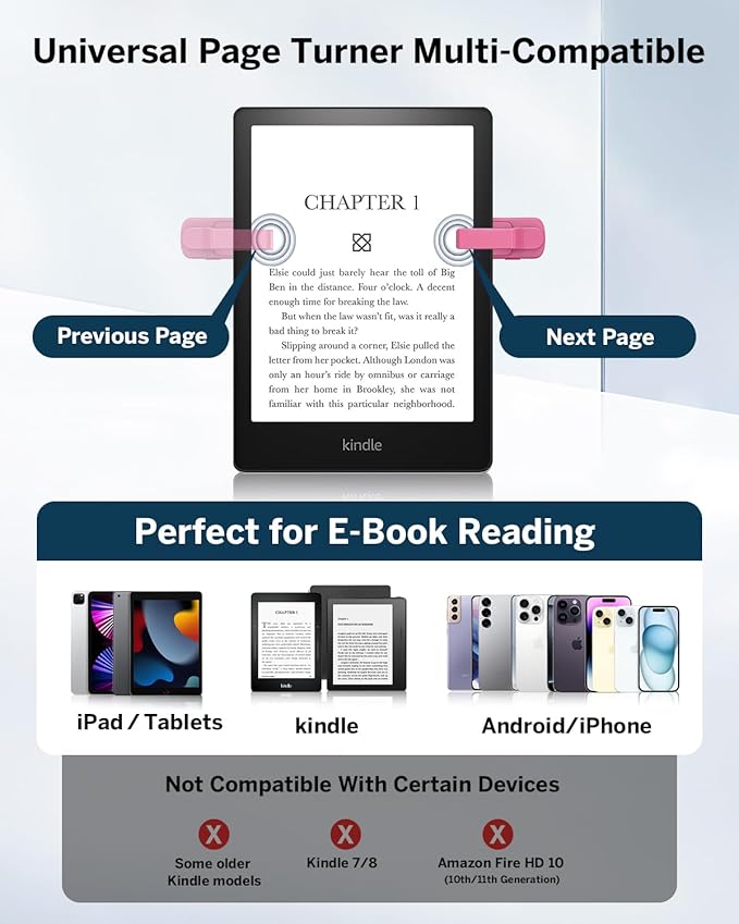 DATAFY Page Turner Ring for Kindle, Remote Control Paperwhite Oasis Scribe Kobo - Image 3