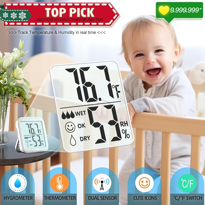 Antonki 2 Pack Room Thermometer - Image 9