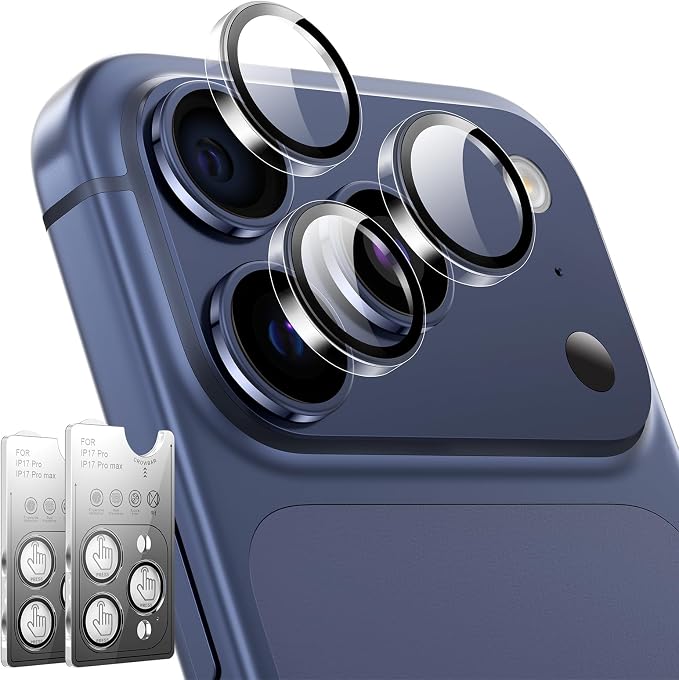 LK 2 Pack for iPhone 17 Pro/17 Pro Max Camera Lens Protector One-Click by LK