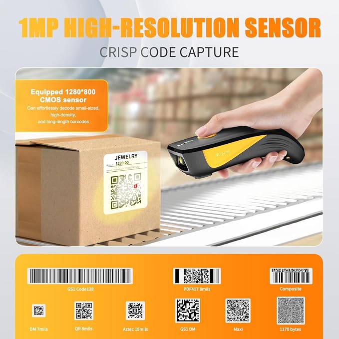 NETUM CS7501 QR Code Scanner – Upgraded Bluetooth Barcode Scanner, Mini - Image 7