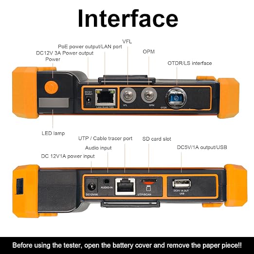 OTDR Fiber Optic Tester, WANLUTECH Fiber Tester 1310/1550nm 28/26dB 5.4 inch - Image 2