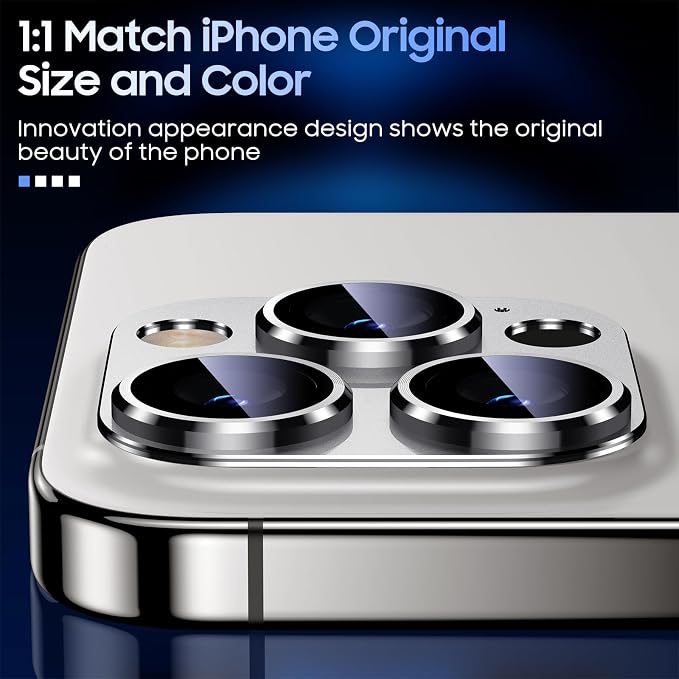 Uyiton Compatible with iPhone 15 Pro/iPhone 15 Pro Max Camera Lens Protector - Image 4