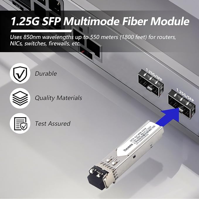 2 Pack 1.25G Multimode SFP LC Module, 1000Base-SX Gigabit Fiber Transceiver - Image 3