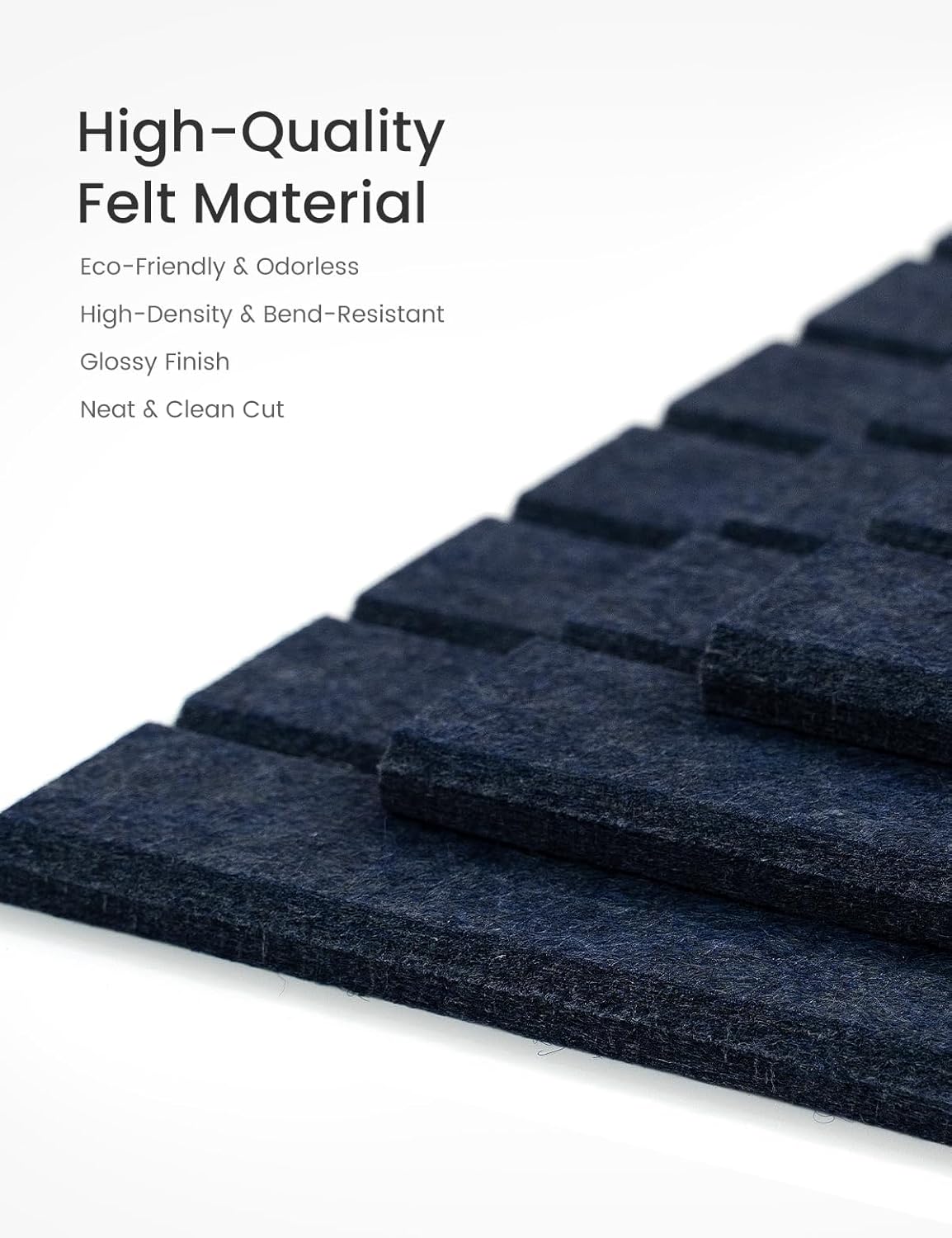 Bumusty Large Cork Board Alternative-36 x24 Felt Bulletin Board Tiles, with 30 Pushpins, 40 Adhesive Tabs, 6-Pack Slat Wall Paneling, Cork Boards for Office Push Pin Board Felt Board-Denim Blue